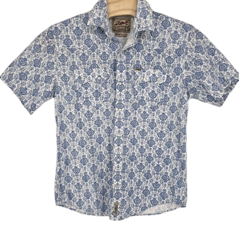 Rafter C Pro Flex 45 Cowboy Collection XL Paisley Pearl Snap Rodeo Western
